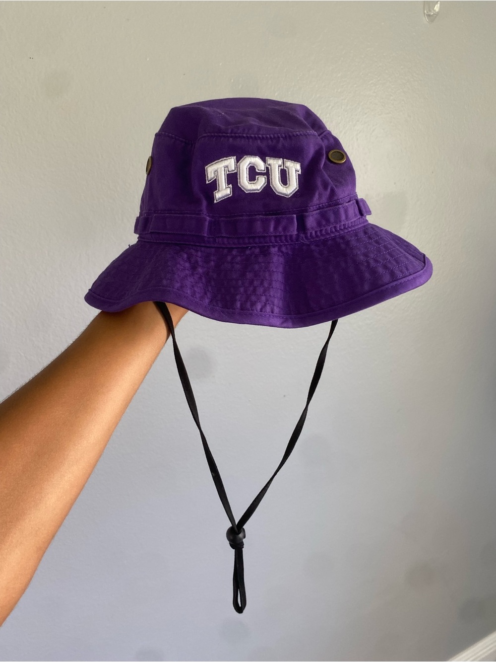 TCU Horned Frogs Purple Bucket Hat Top of the World 100% Cotton Boonie Cap NWOT